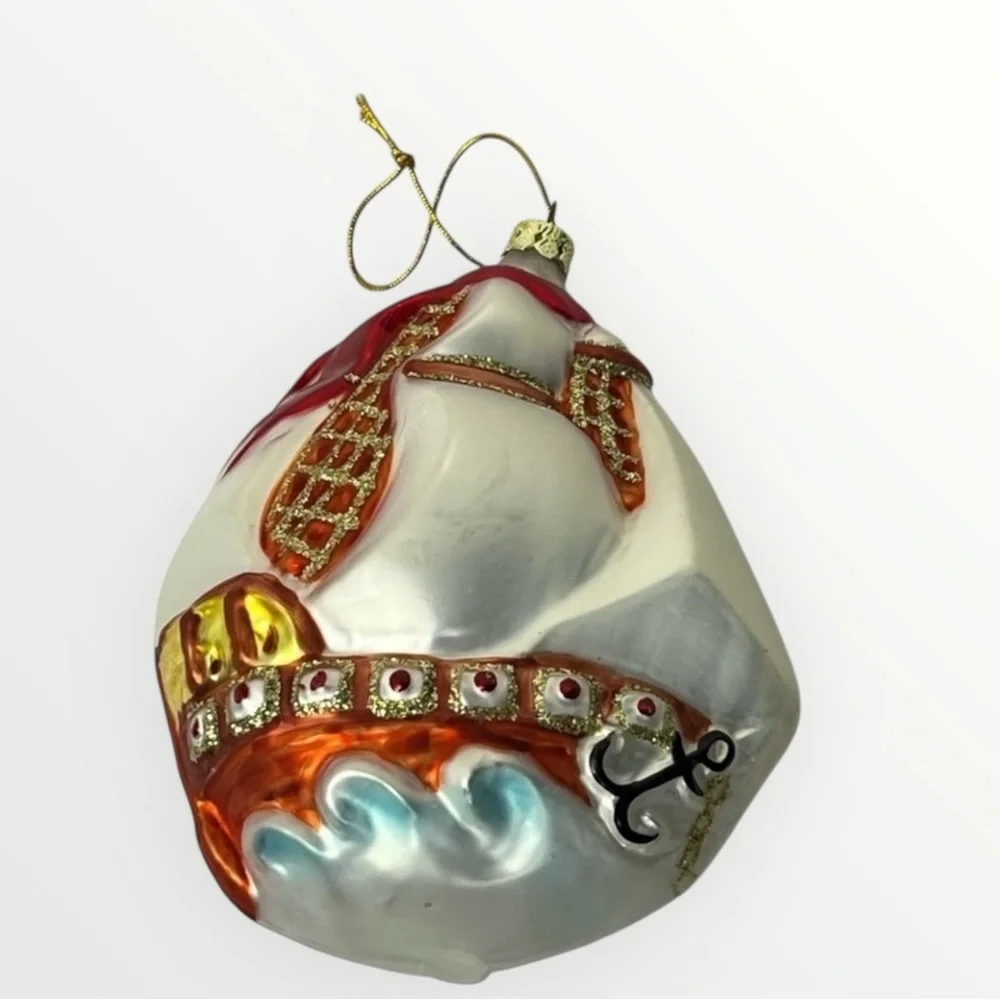 Glass Figure Ornaments‎ Lot of 8 Hanging Christmas Decor Santa